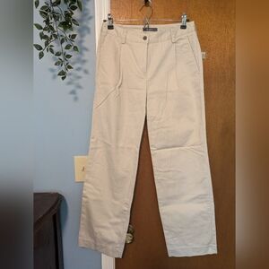 Petite pleated trousers | Liz Claiborne “Kylie” | cotton | cream